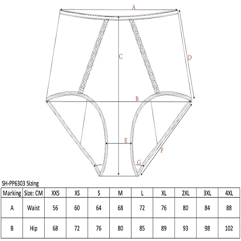 Floral Teens Women XXS-4XL High Waist Lace menstrual leakproof incontinence period underwear SH-PP6303